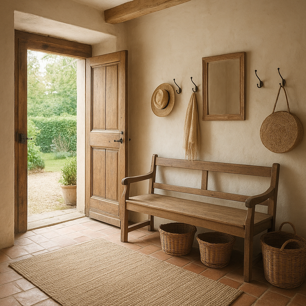 aménager entrée maison campagne