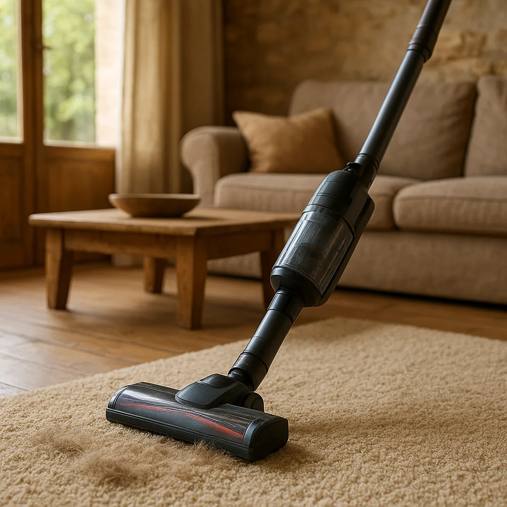 Aspirateur balai pour poils d’animaux sur tapis