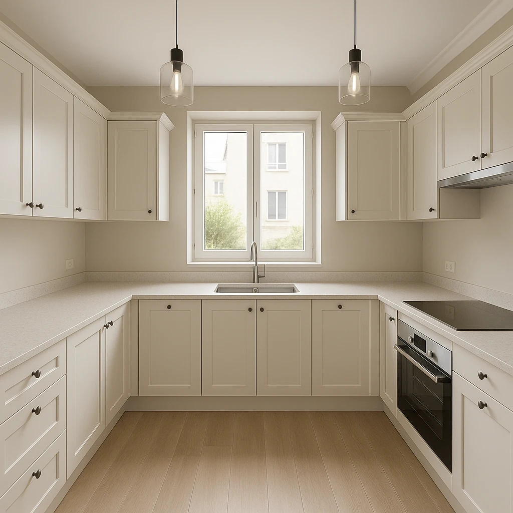 Cuisine légère rénovée avant une vente immobilière