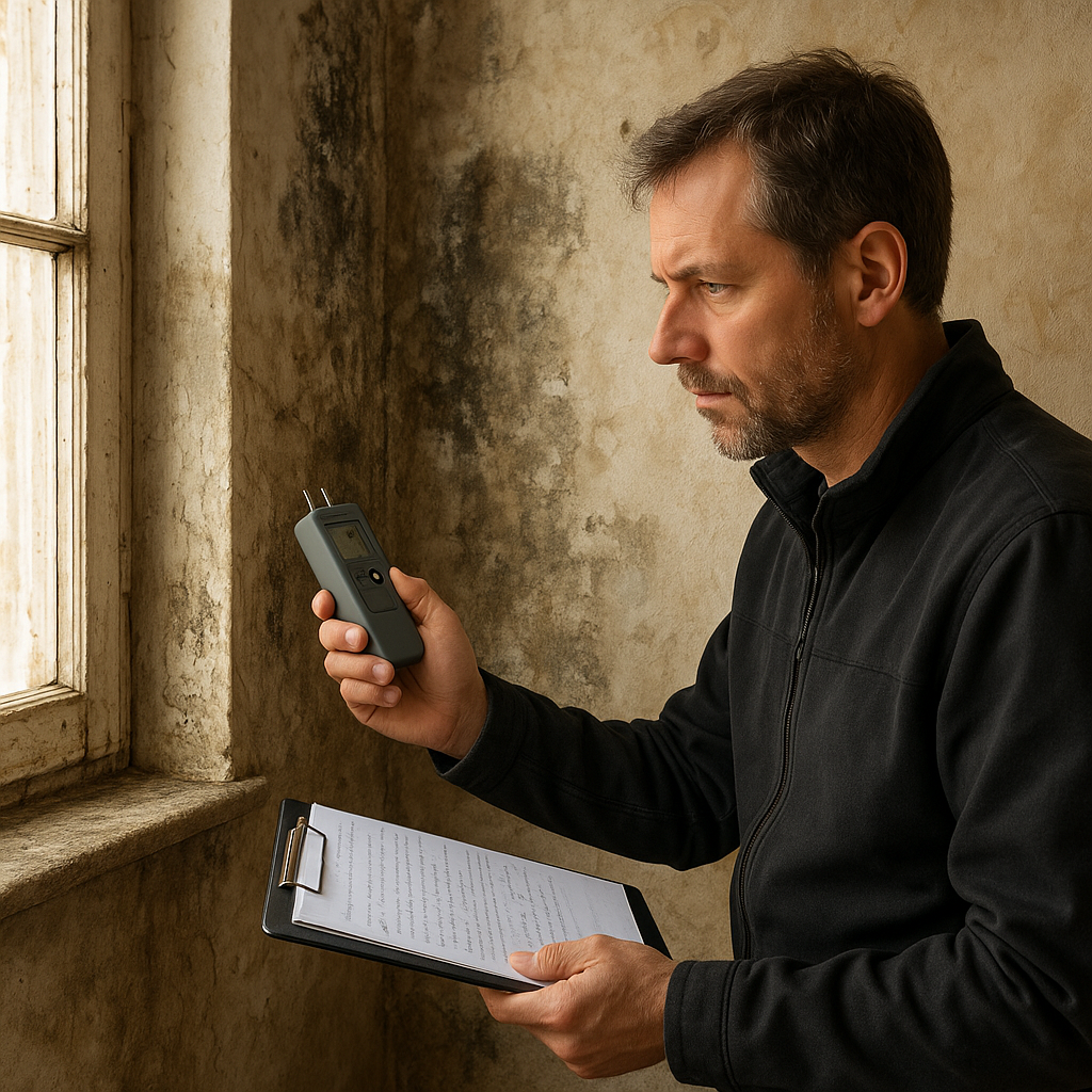 Diagnostic de l’humidité sur un mur de maison ancienne
