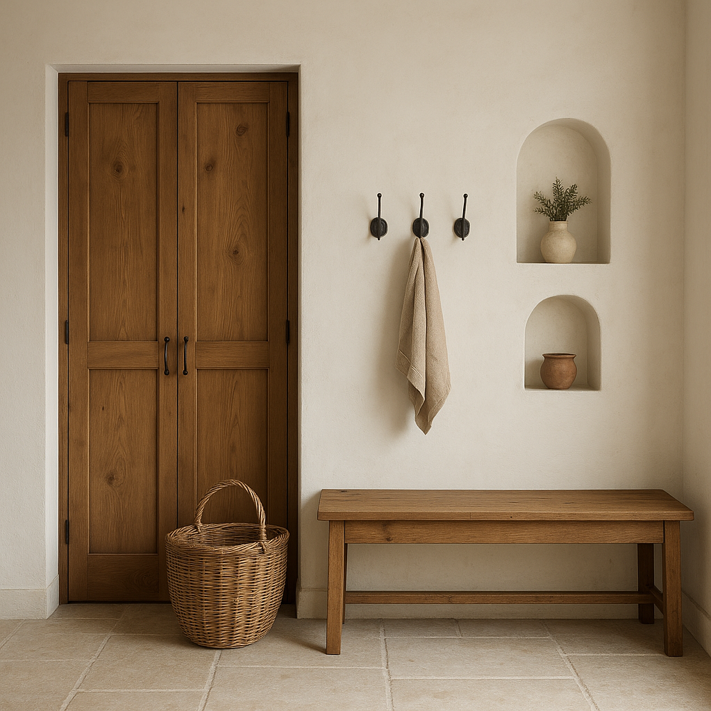 Rangements dans une maison de campagne : solutions pratiques et discrètes 3 Entrée optimisée avec rangements intégrés dans une maison de campagne