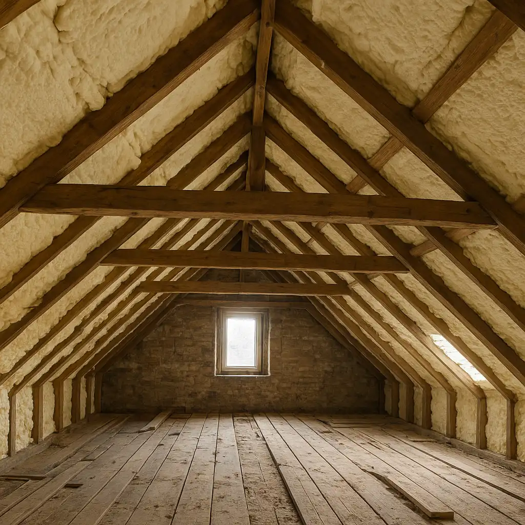 Isolation des combles d’une maison ancienne entre les chevrons