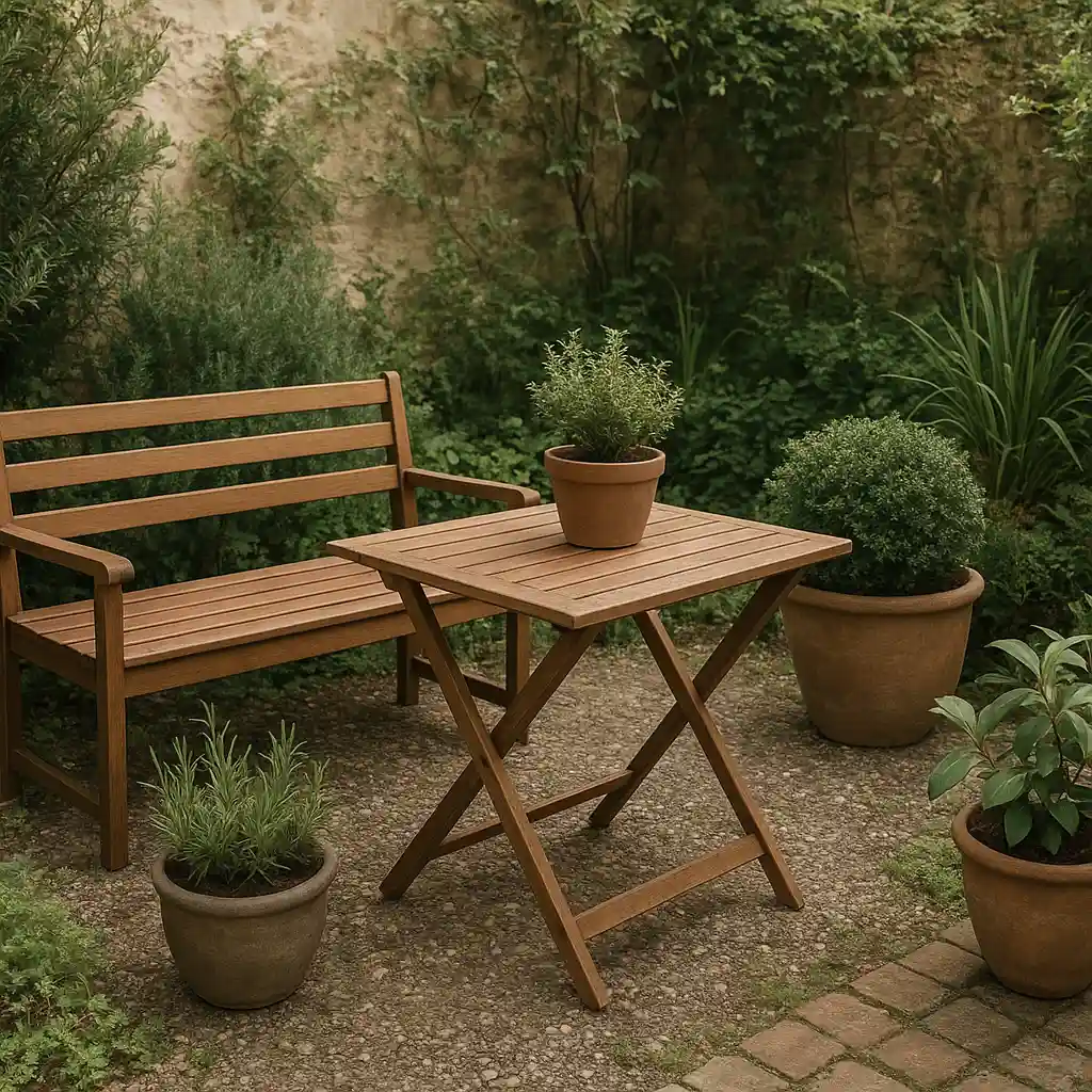 Mobilier compact pour petit jardin à la campagne