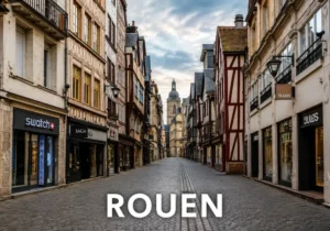 Immobilier en Normandie : Rouen, Caen, Le Havre… les villes où le marché est en train de changer 2 vue de rue montrant des immeubles, magasins et circulation dans Le Havre