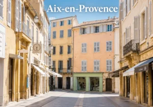 Immobilier en Provence-Côte d’Azur : Marseille, Nice, Toulon, Aix-en-Provence… jusqu’où peuvent aller les prix ? 5 Vue urbaine montrant une rue avec des immeubles, Aix-en-provence