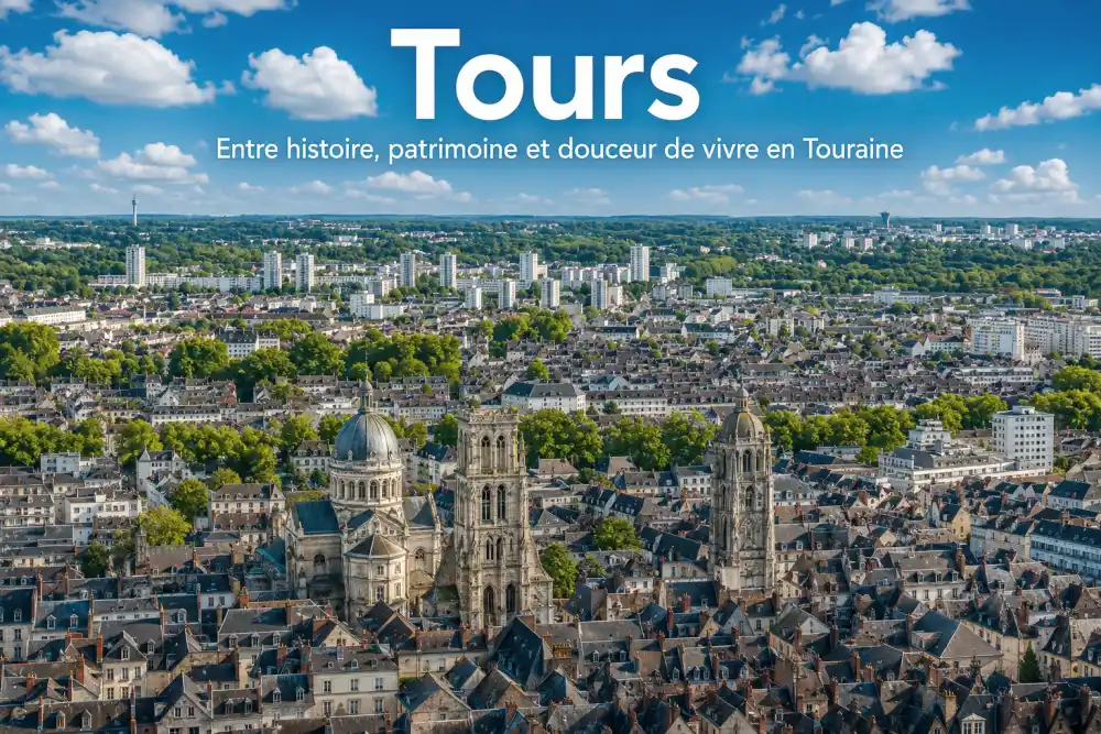 Vue d'une rue à Chartres montrant des immeubles résidentiels et des vitrines de commerces