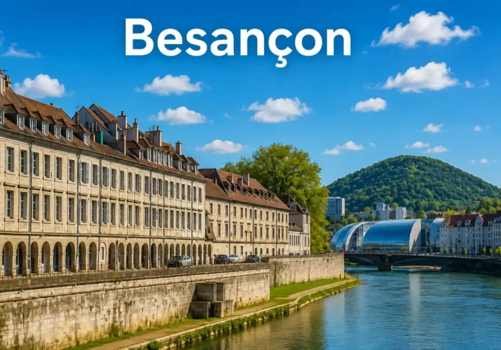 Immobilier en Bourgogne–Franche-Comté : Dijon, Besançon, Auxerre… les prix peuvent-ils repartir ? 3 vue d'un quartier residentiel avec immeubles et rue calme bordee d'arbres