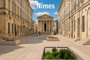 Prix de l’immobilier en Occitanie en 2026 : Toulouse, Montpellier et Nîmes 4 vue urbaine montrant des immeubles alignés le long d'une rue avec un ciel clair